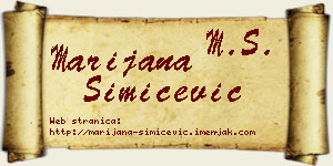 Marijana Simićević vizit kartica
